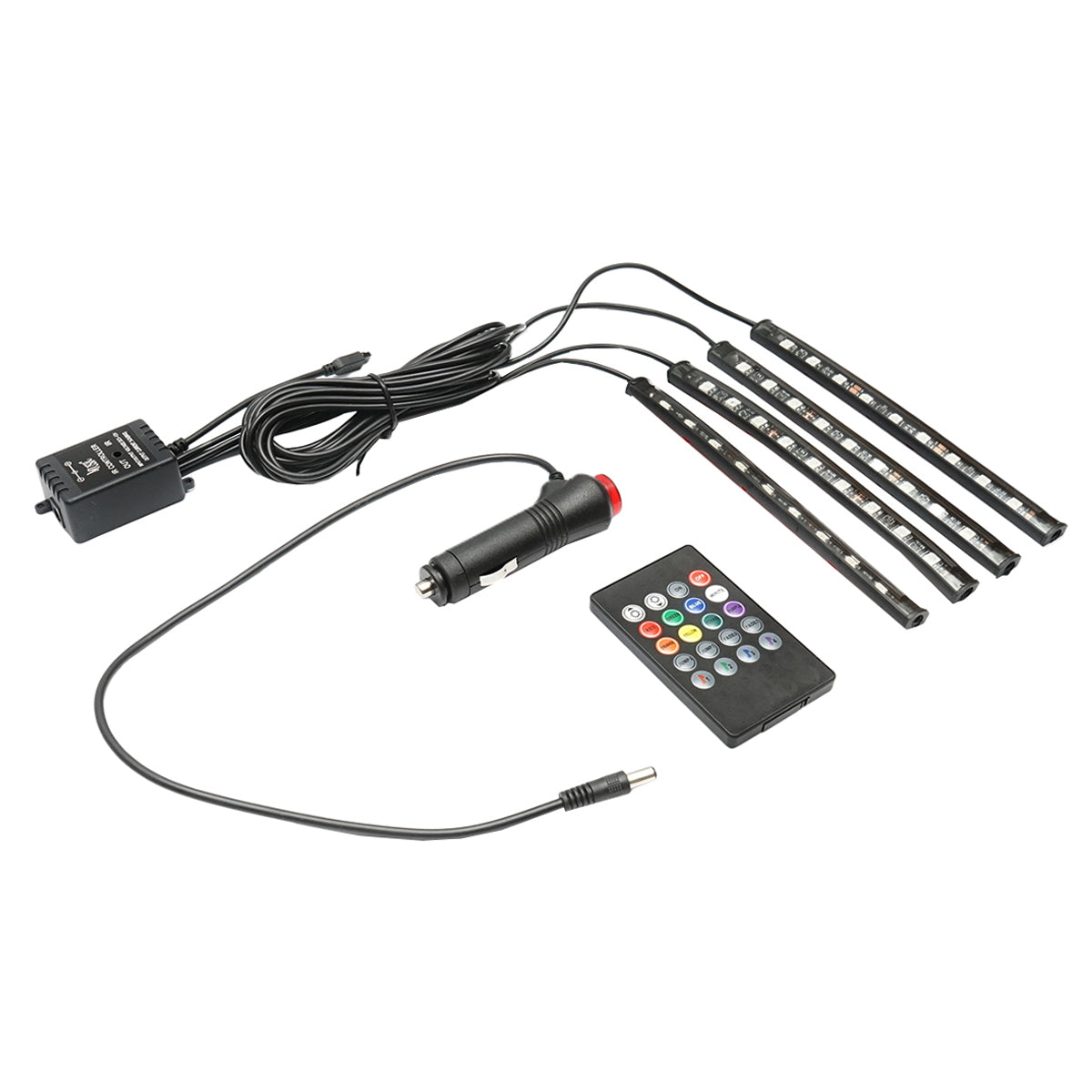 Interior car ambient light kit RGB LED 12V/6A with remote control